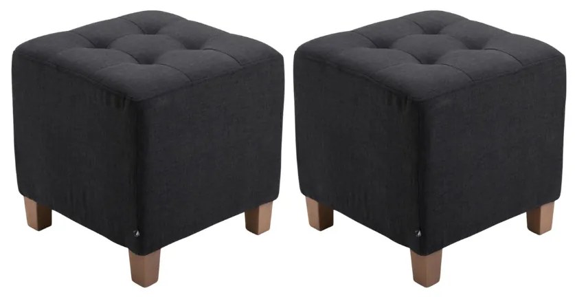 Conjunto de 2 bancos Pharao 46 x 45 x 45 cm Preto
