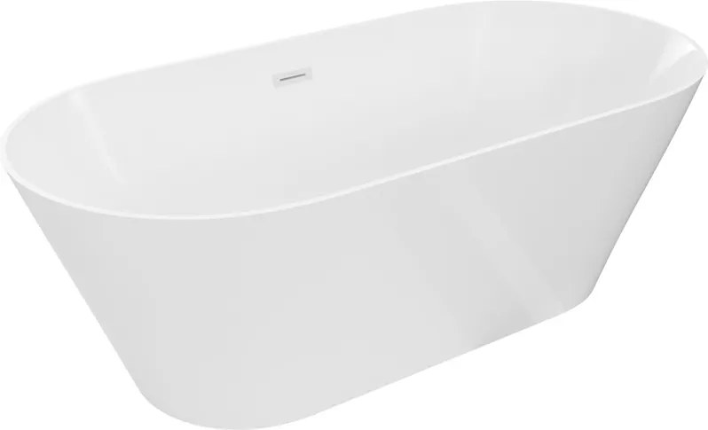 Mexen Luna Slim banheira independente 170 x 75 cm, branca, transbordo branco - 52041707500-20