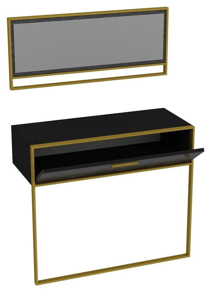 Aparador Polka – Dourado/Preto – 90x76,8x38,5 cm
