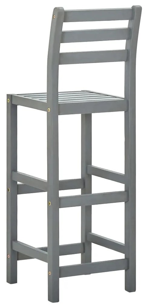 Bancos de bar 2 pcs madeira de acácia maciça cinzento