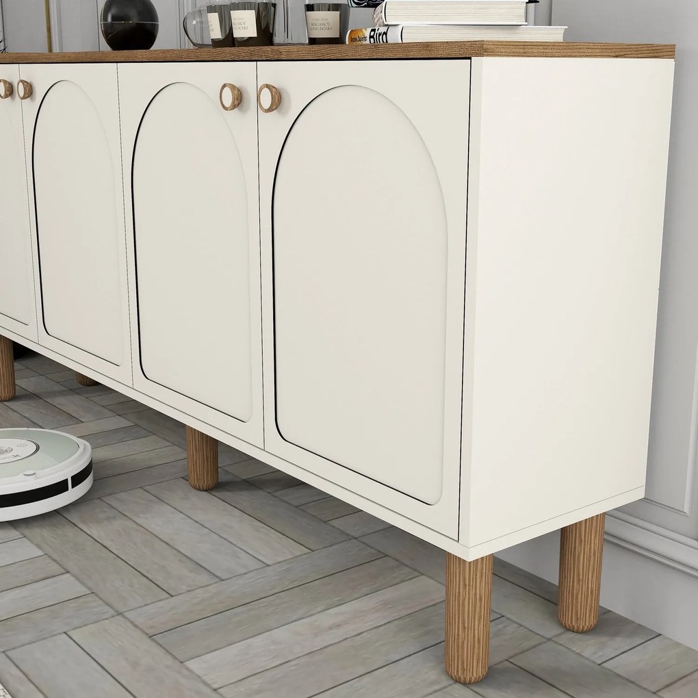 Aparador "Bianco" - Creme - 180x84x35cm - Design Moderno