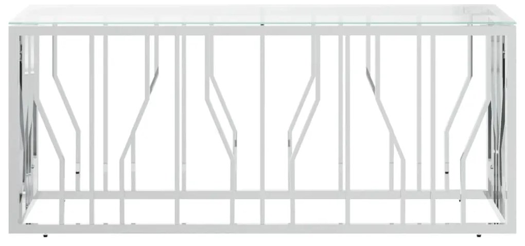 Mesa de centro 110x45x45 cm aço inoxidável e vidro
