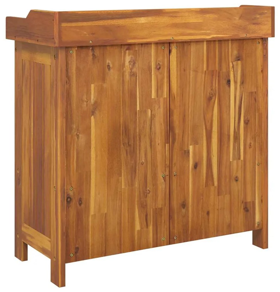Armário de Jardim com gaveta com armazenamento com porta Castanho 78 x