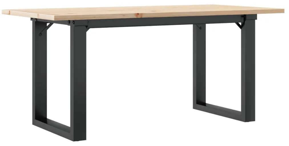 Mesa de centro estrutura em O 90x40x45 cm pinho e aço