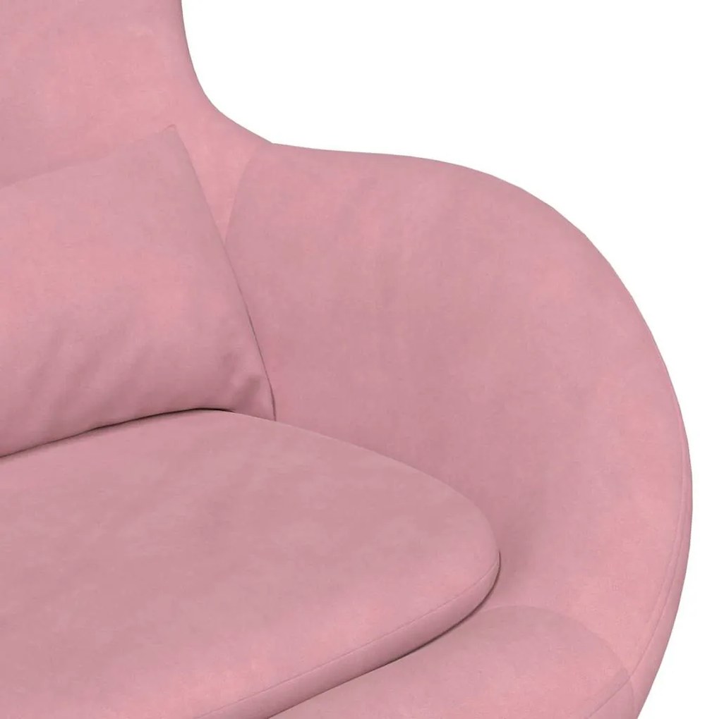Cadeira de Ovo vidaXL Veludo Rosa