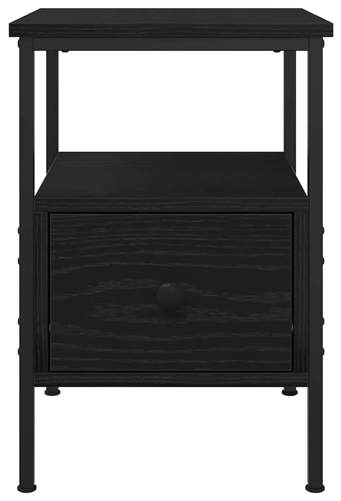 Criado-mudo vidaXL Preto Carvalho 34x36x50 cm Madeira de engenharia e