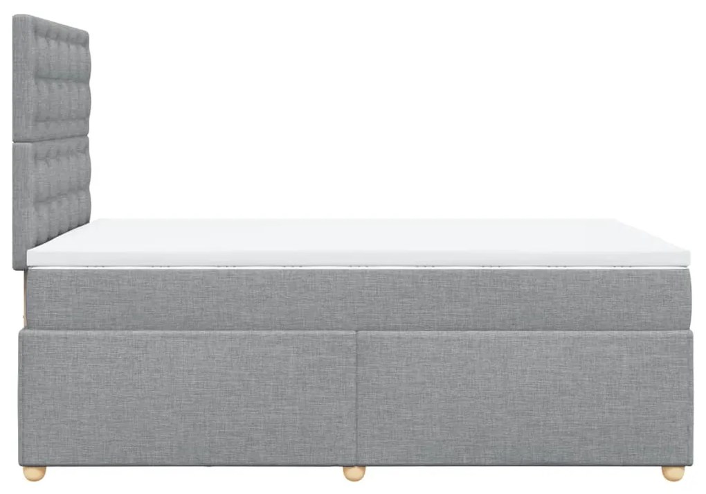 Cama com molas/colchão 120x200 cm tecido cinza-claro