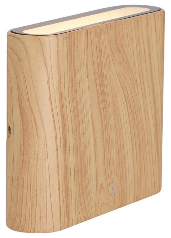 Candeeiro de parede exterior escandinavo impressão de madeira 11,5cm incl. LED IP65 - Batt Escandinavo