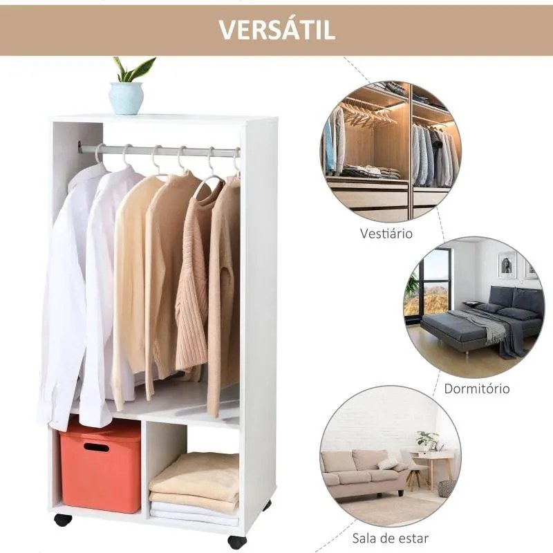 Roupeiro Abert Branco - Design Nórdico