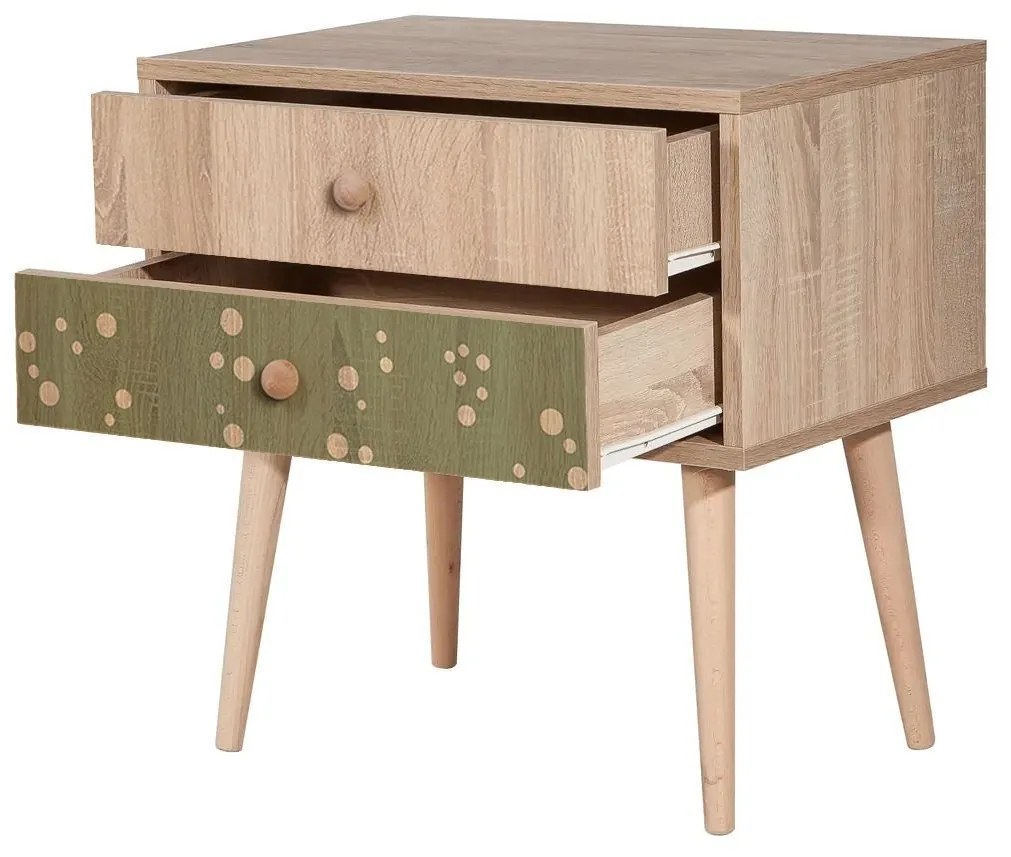 Mesa de Cabeceira City Two – Multicolor – 60x61x40 cm