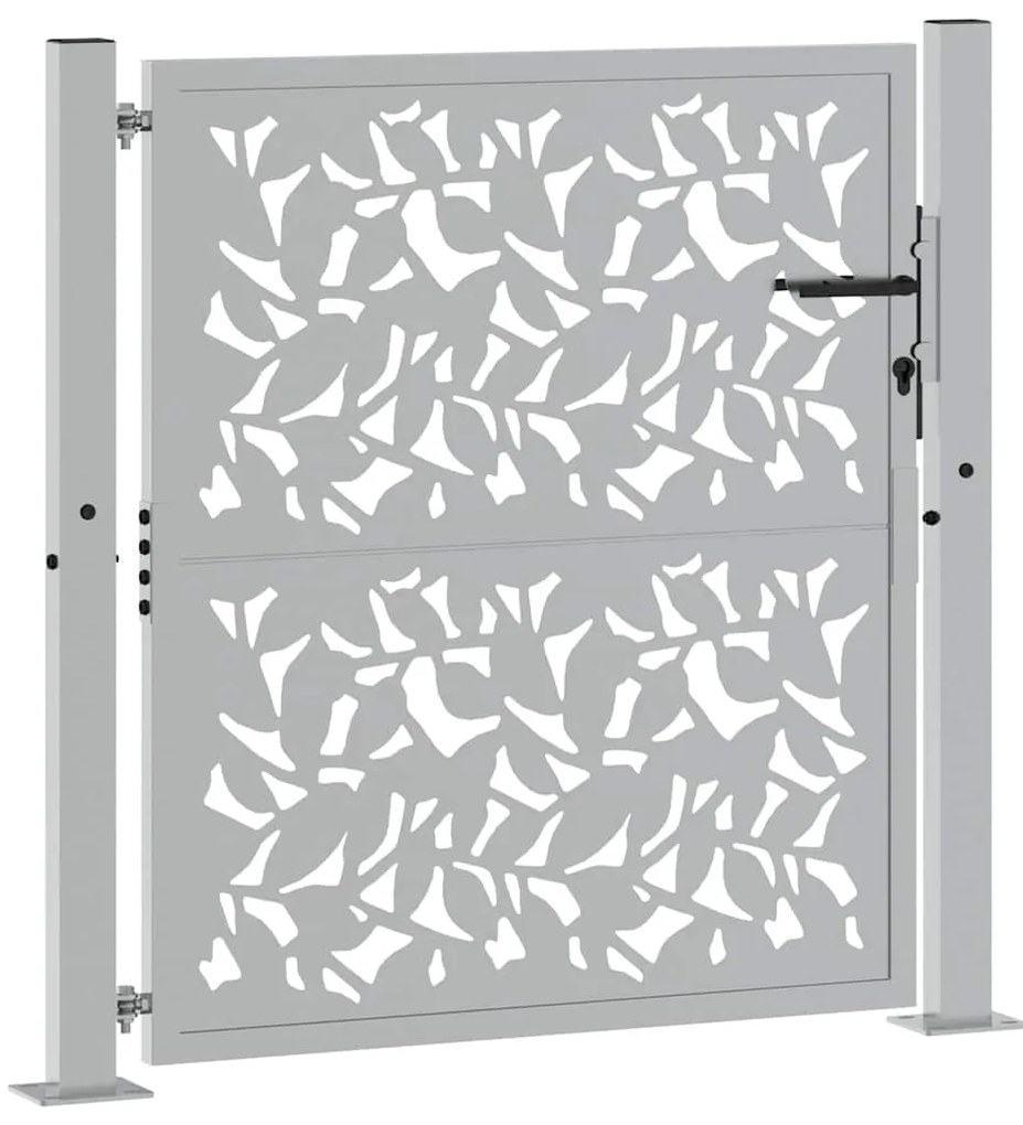Portão de jardim 105x105 cm design de folha de aço resistente