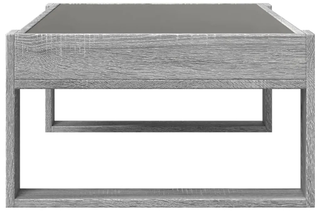 Mesa de centro luzes LED Infinity 90x53x30 cm cinzento sonoma