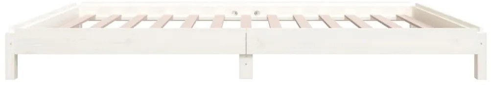 Cama empilhável 90x200 cm madeira de pinho maciça branco