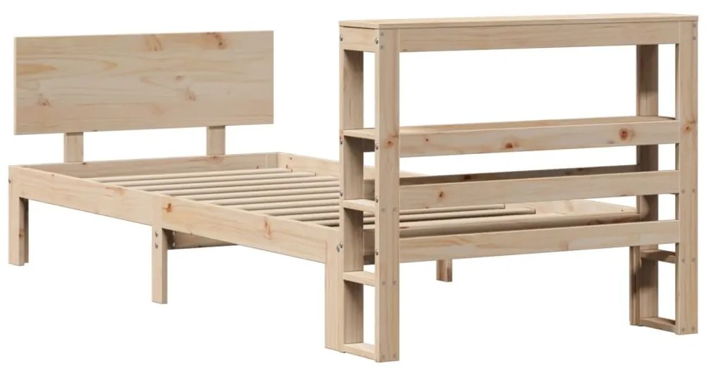Estrutura de cama com cabeceira 90x190 cm pinho maciço