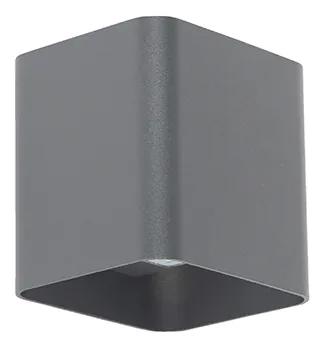Candeeiro de parede moderno cinza escuro incl. LED IP54 quadrado - Evi Moderno
