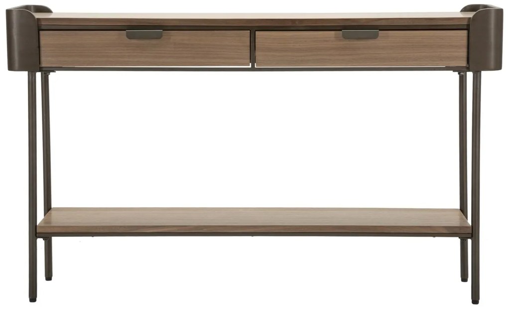 MESA CONSOLA TORONTO CINZENTO E CASTANHO 120X31X72 CM