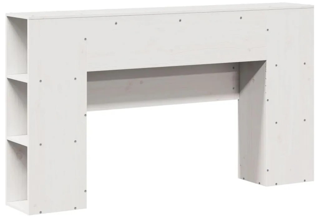 Cabeceira com arrumação 120 cm madeira de pinho maciça branco