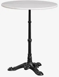 Mesa De Bar Redonda Ø60cm Em Pedra Natural Azteca Mármore Branco Guangxi - Preto - Sklum