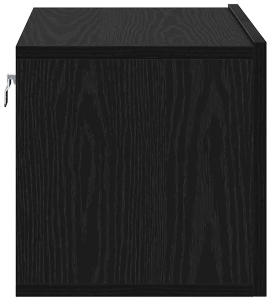 Conjunto de Gabinete de TV Carvalho Preto Madeira engenheirada