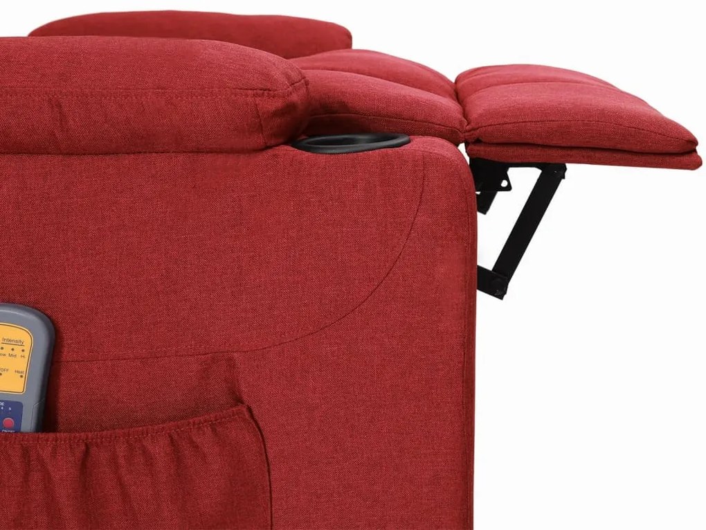 Poltrona elevatória de massagens tecido vermelho tinto