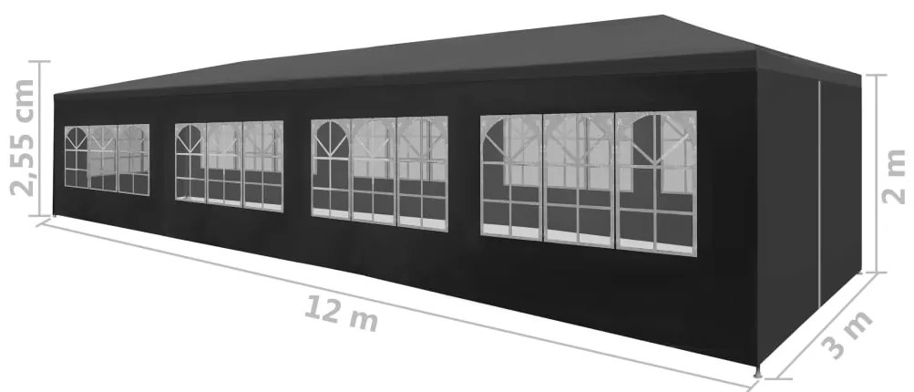 Tenda para festas 3x12 m antracite