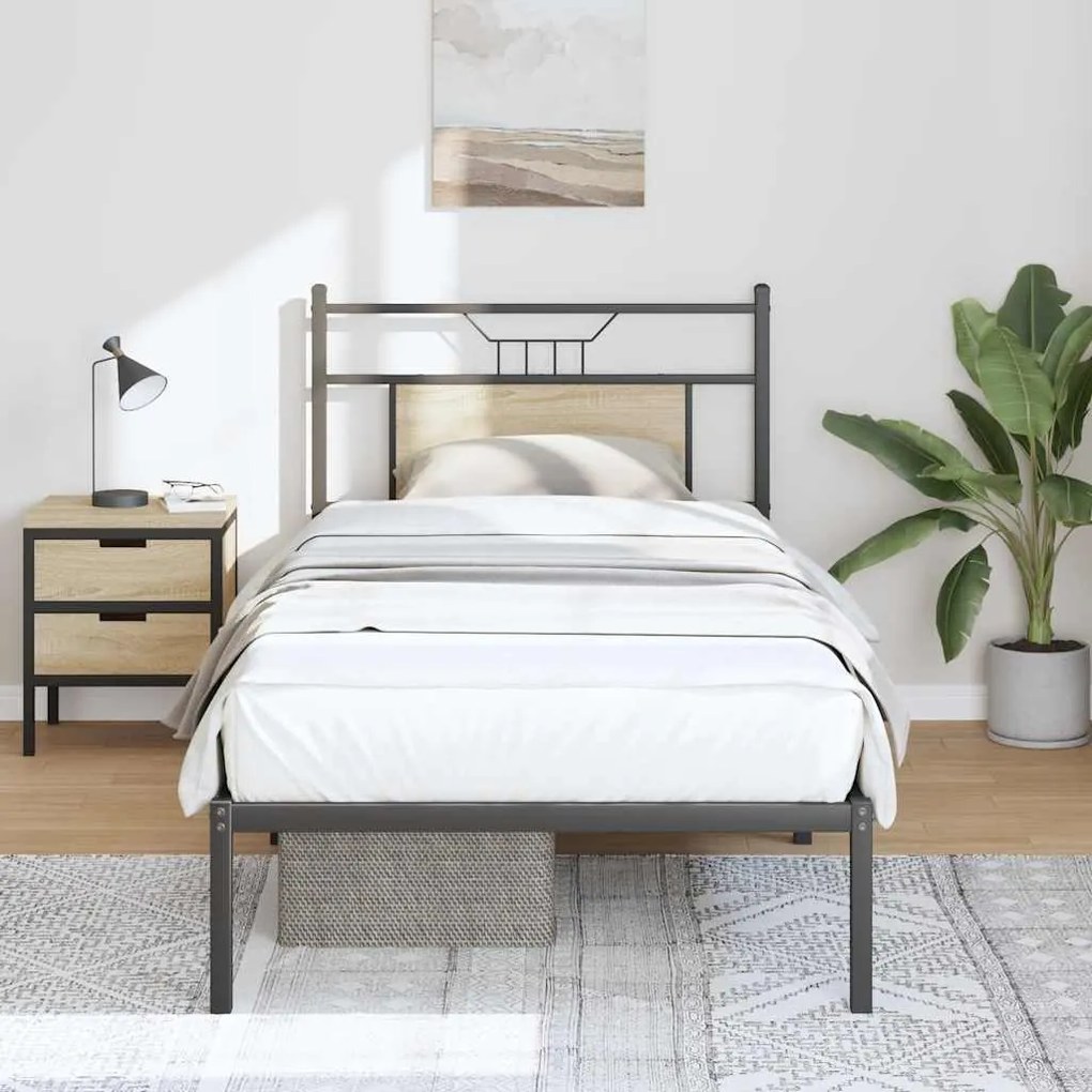Estrutura cama s/ colchão derivados de madeira carvalho sonoma
