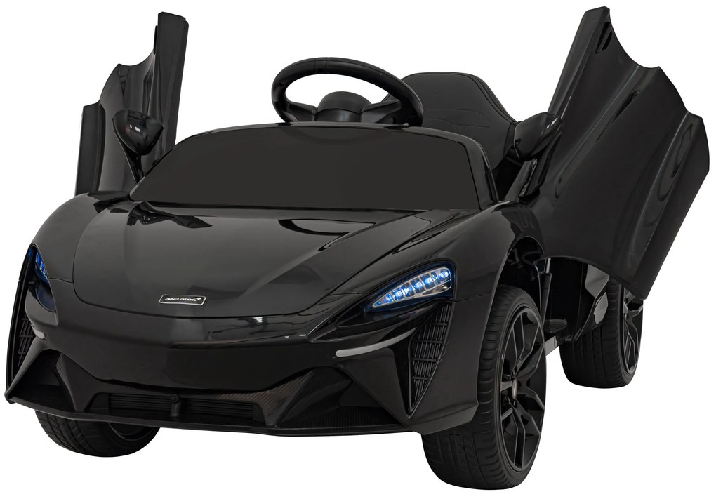 Carro elétrico para Crianças 12V 4x4 Mclaren Artura Rodas de EVA, Assento de couro Preto