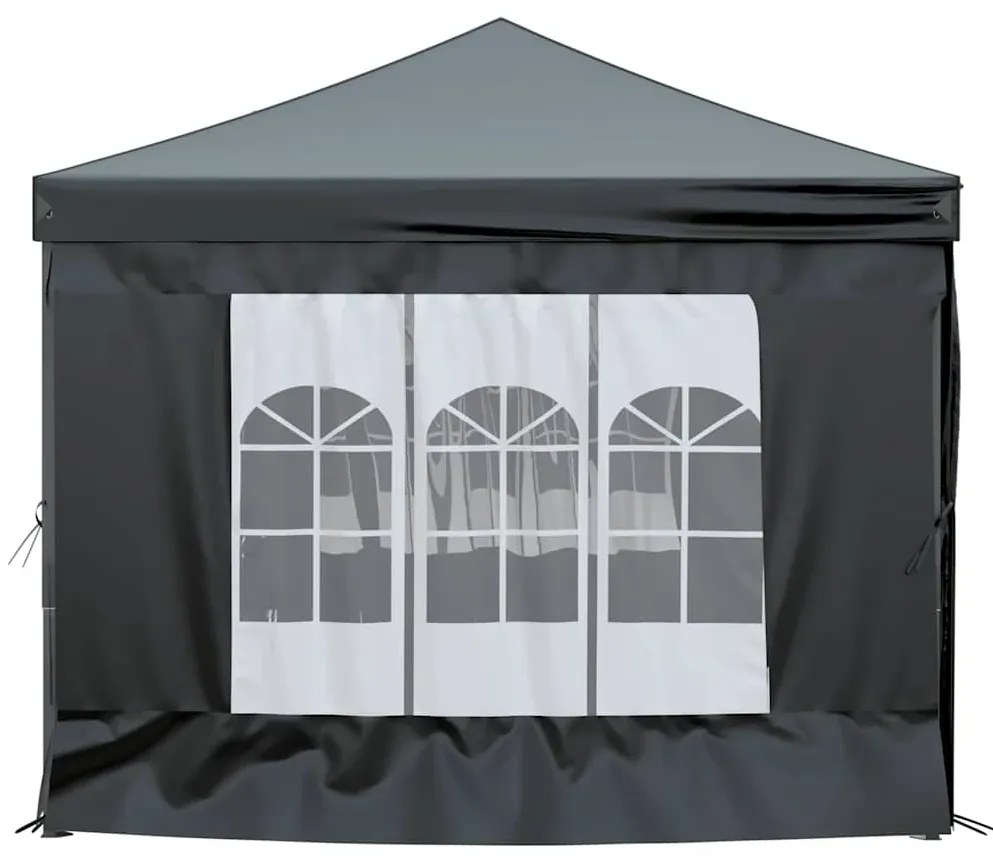 Tenda para festas dobrável com paredes laterais 3x6 m preto