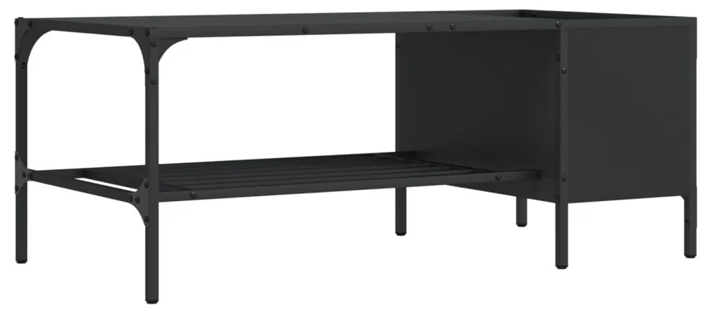 Mesa centro c/ prateleira 100x51x40 cm derivados madeira preto