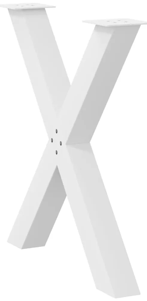 Pés para mesa de jantar em formato de X, 3 peças, branco, 70x(72-73) c
