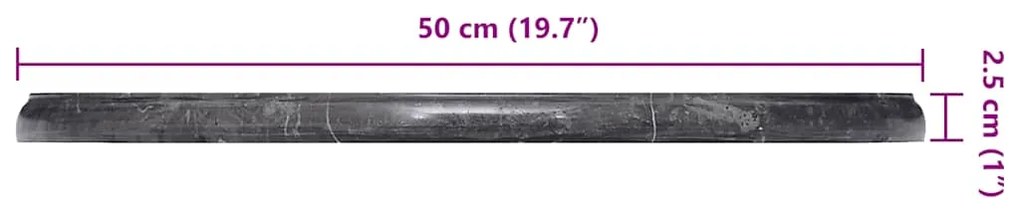 Tampo de mesa Ø50x2,5 cm mármore preto