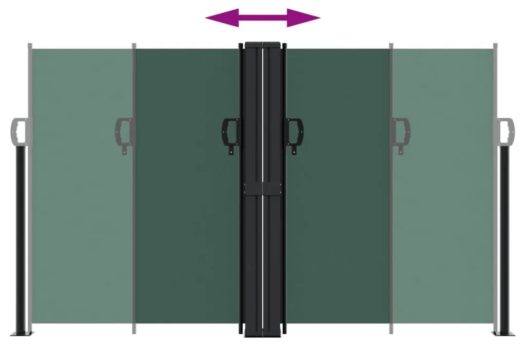 Toldo lateral retrátil 140x1200 cm verde-escuro