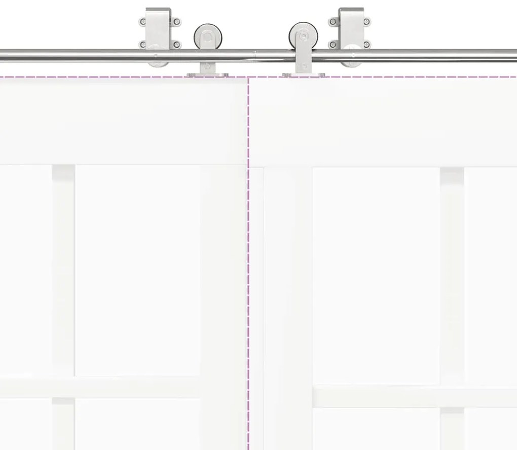 Kit ferragens p/ porta deslizante 366cm aço inoxidável prateado