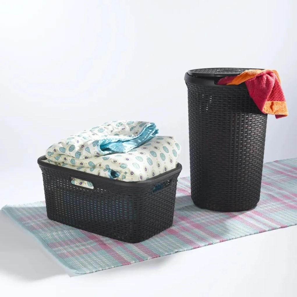 443859 Curver Cesto para roupa Style 45L castanho-escuro