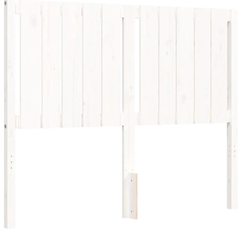 Cama sem colchão 120x200 cm madeira de pinho maciça branco