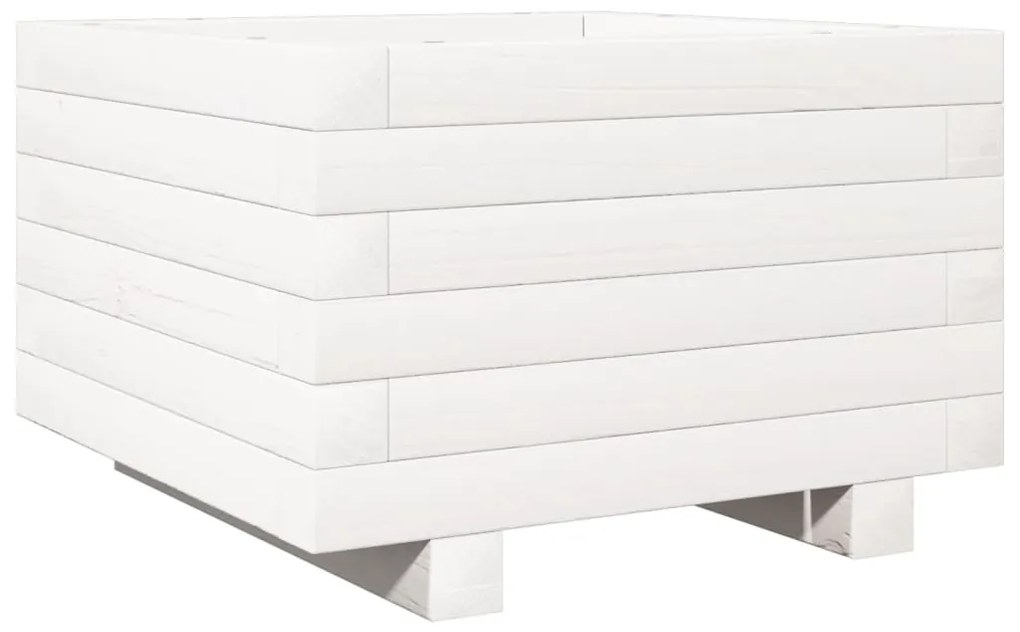 Vaso/floreira de jardim 40x40x26,5 cm pinho maciço branco