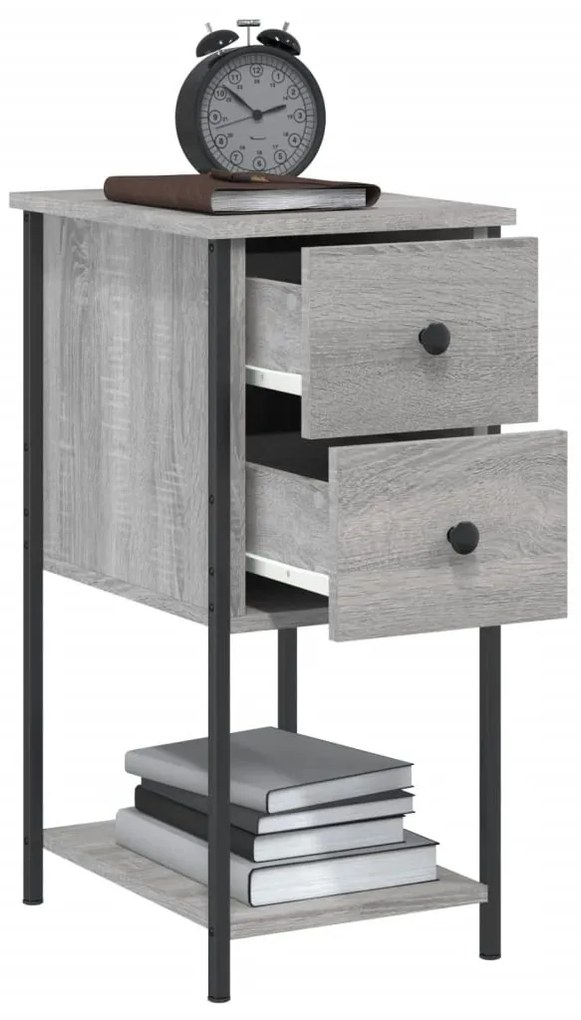 Mesa de cabeceira 32x42x70 cm derivados madeira sonoma cinza