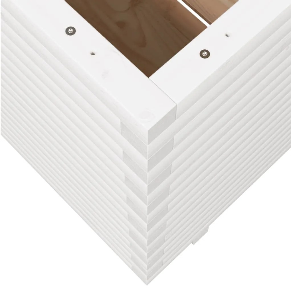 Vaso/floreira de jardim 90x60x72,5 cm pinho maciço branco