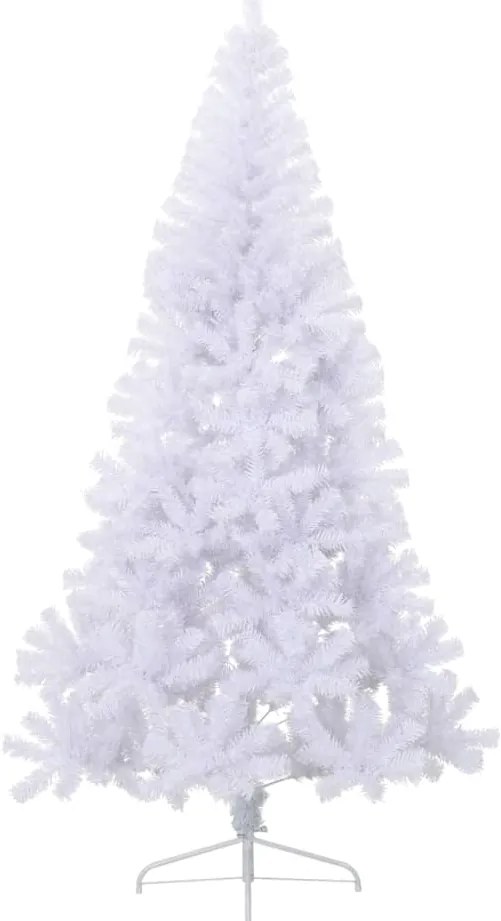Meia árvore de Natal artificial com suporte 240 cm PVC branco