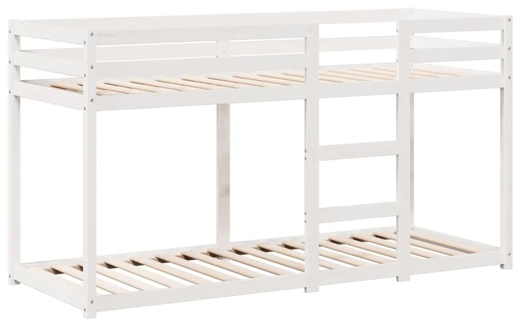 Beliche com telhado 90x200 cm madeira de pinho maciça branco