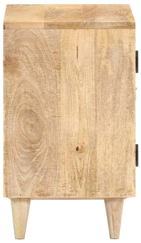 Mesa cabeceira esculpida 40x30x50 cm madeira mangueira maciça