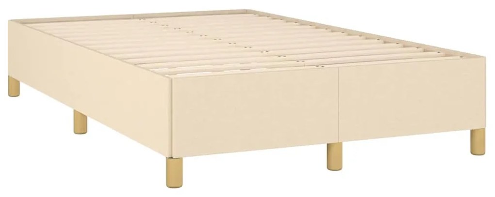 Estrutura de cama sem colchão 120x190 cm tecido creme