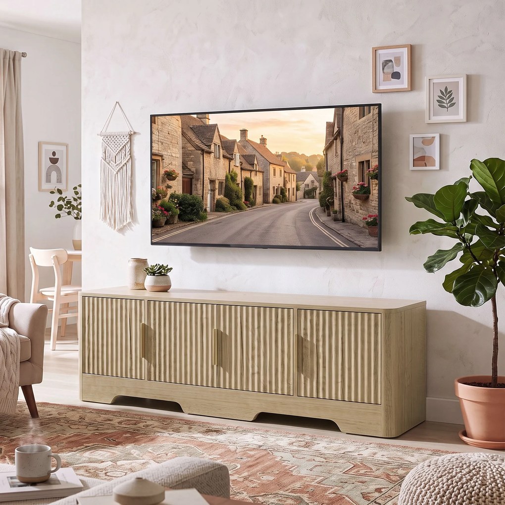 Móvel TV, 140 x 40 x 40 cm, Para Televisores até 60 Polegadas, Cor Carvalho