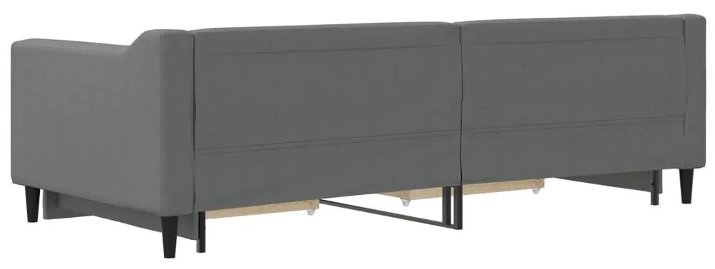 Sofá-cama c/ gavetão e gavetas 90x200 cm tecido cinzento-escuro