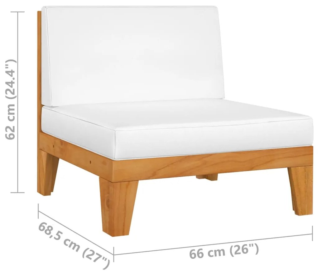 11 pcs conjunto lounge de jardim c/ almofadões acácia maciça