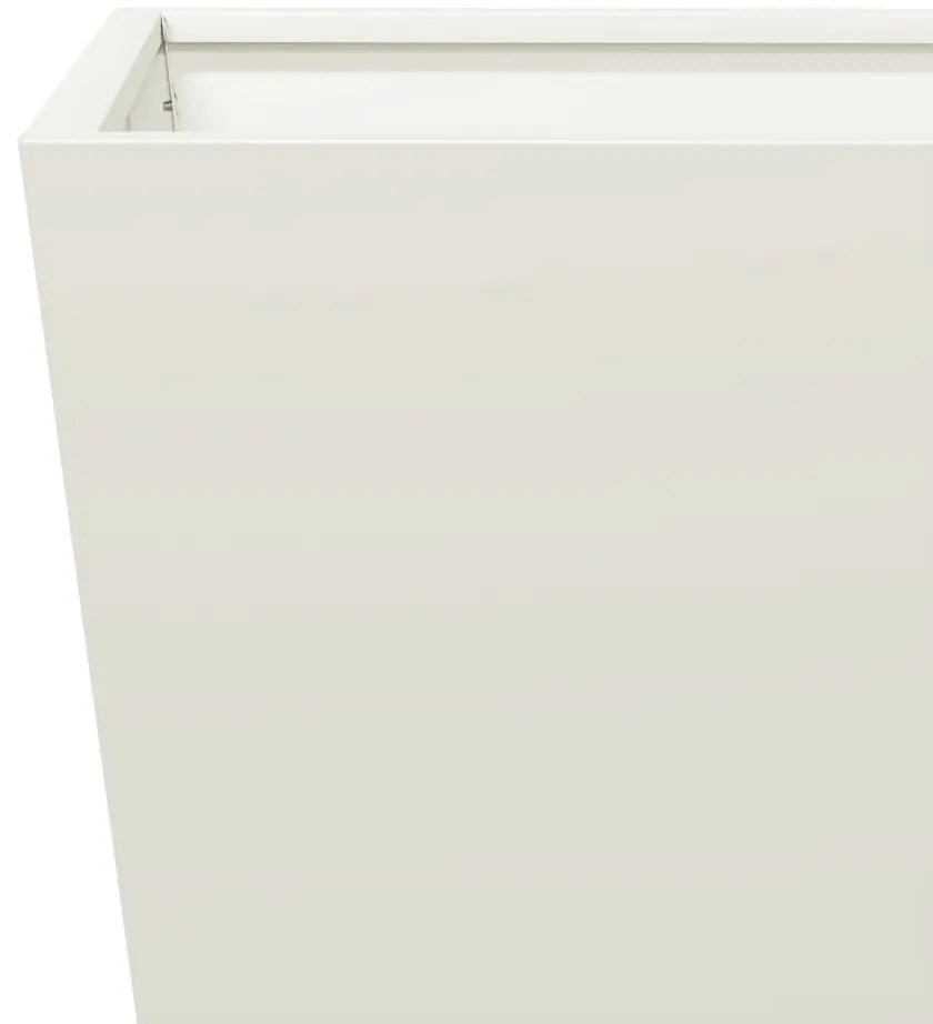 Vaso/floreira de jardim 40x40x40 cm aço branco