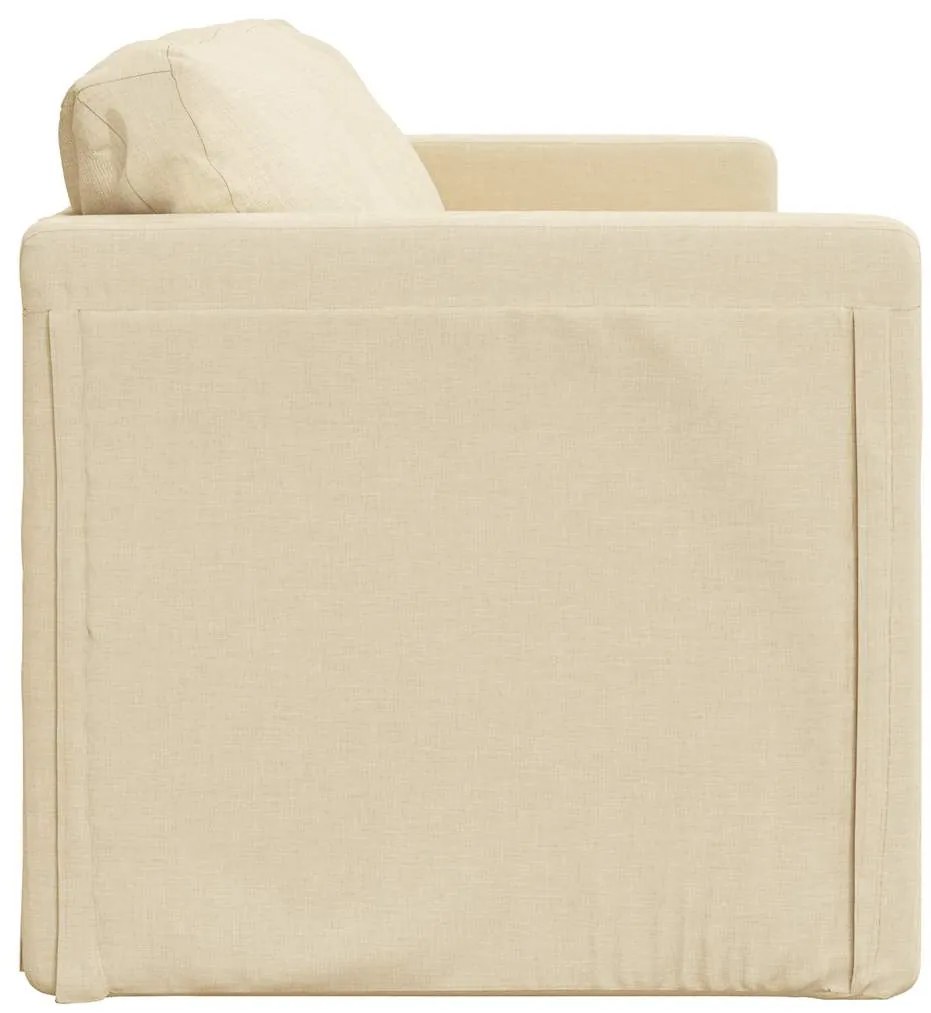 Sofá-cama sem pés 112x174x55 cm tecido cor creme