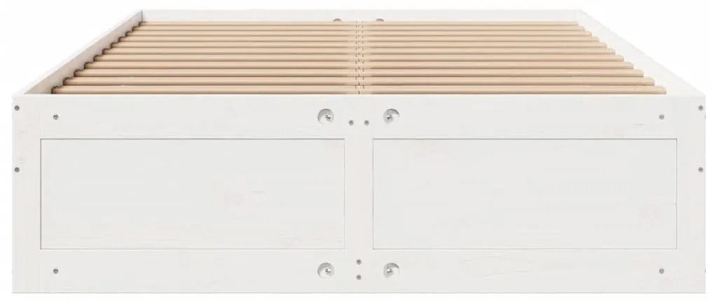 Cama sem colchão com gavetas 140x190 cm pinho maciço branco