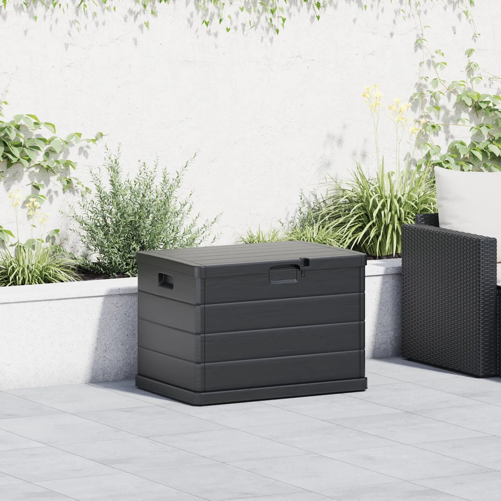 vidaXL Caixa de Armazenamento para Jardim - Antracite, 77,5 x 54,5 x 53 cm, Plástico, 170 L