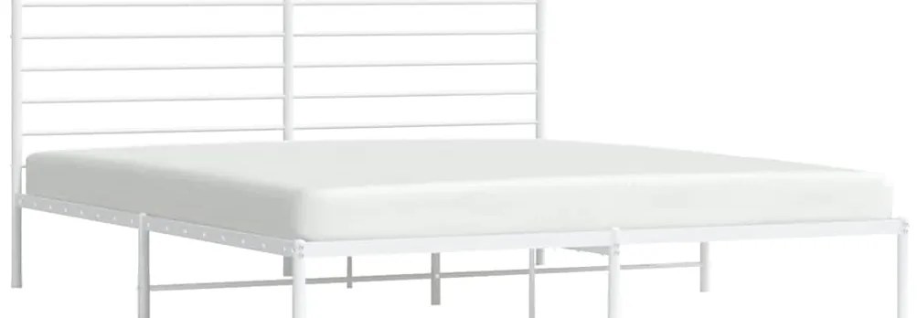 Estrutura de cama com cabeceira 183x213 cm metal branco